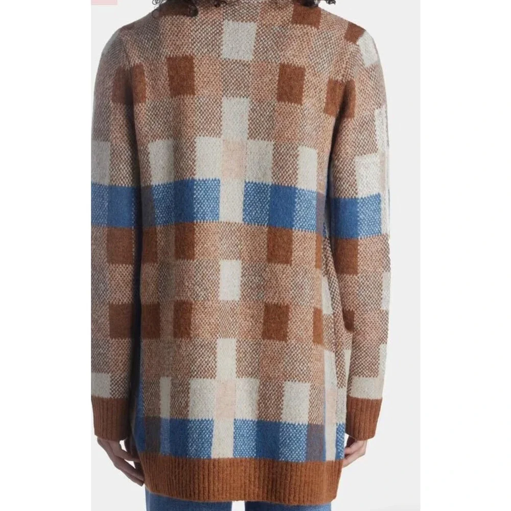 Fold Detail Plaid Coatigan‎